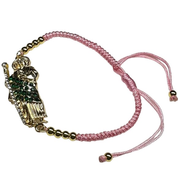 St Jude Bracelet Pink Knotted Rope Gold Filled Adjustable Handmade NEW - Picture 3 of 3